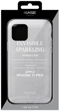 Coque hybride étincelante invisible pour Apple iPhone 11 Pro, Transparente