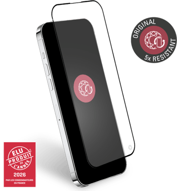 Protège écran pour iPhone 16 / 15 / 14 Pro Original 2.5D Verre organique + Garantie à vie - Certifié GRS Force Glass