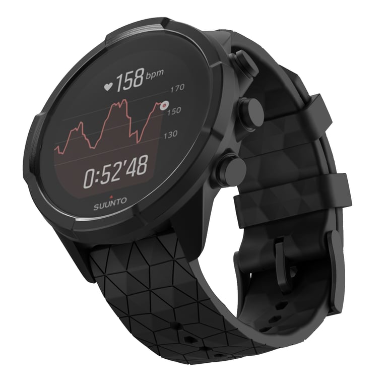 INF Bracelet (24 mm) en silicone pour Suunto Spartan Sport Wrist HR/9 Baro/9/D5/7 Black Modèle 1 Noir - vue 4