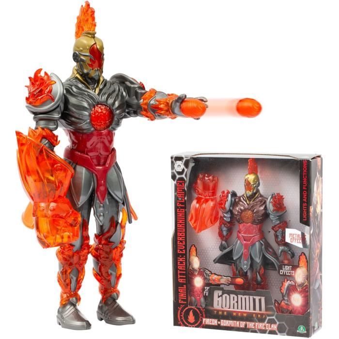 Figurine articulée GORMITI Gormiti avec attaque lumineuse Feu Fireon 27 cm À partir de GRV073 - vue 3