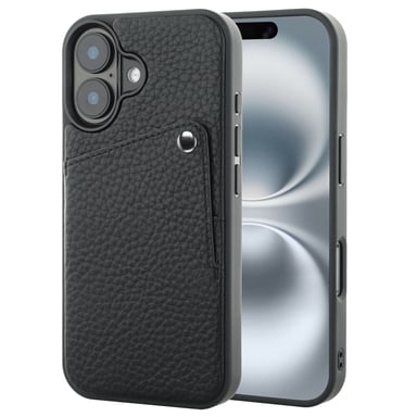 Selencia Coque Riva avec porte-cartes pour Apple iPhone 16 - Noir