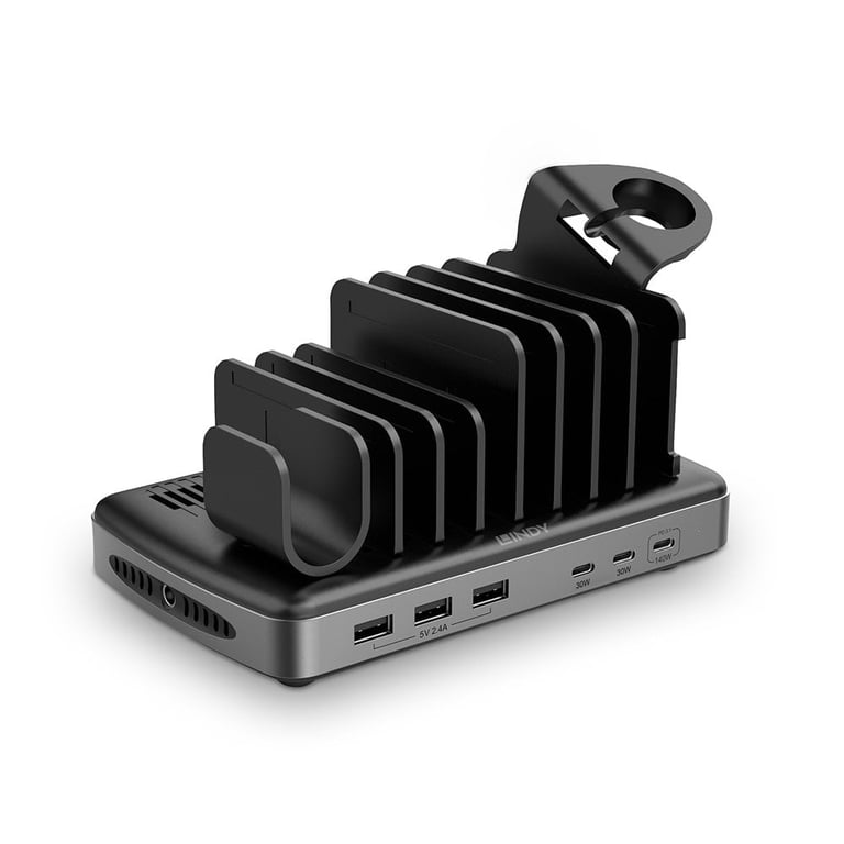 Lindy Multiprise 73436 6 prises USB-A et USB-C avec protection et LED