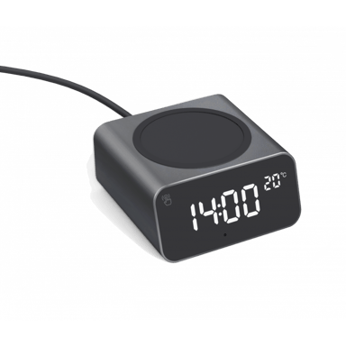 XOOPAR Chargeur sans fil et horloge REDDI Aluminium Noir