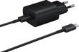Caricabatterie domestico Samsung Power Delivery 25W + cavo USB C/USB C nero
