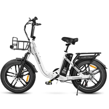 Bicicleta eléctrica SAMEBIKE C05 Pro de 20 pulgadas con neumáticos anchos y cuadro de mandos integrado para mujer, motor de 500 W, batería de 36 V y 13 Ah