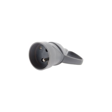 ZENITECH 16A presa femmina 2P+T grigia con anello di estrazione NF 1 uscita con spelafili 3680 W