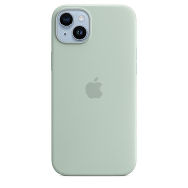Coque en silicone avec MagSafe pour iPhone 14 Plus Bleu cactus