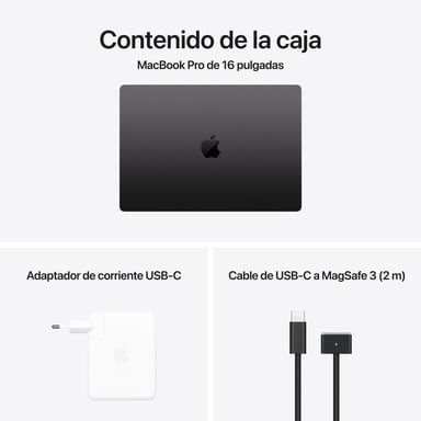 MacBook Pro M4 (2024) 16', 1 To 16 cœurs 48 Go Apple GPU 40, Noir sidéral - QWERTY Espagnol