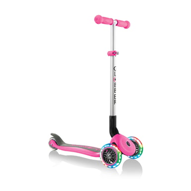 Scooter clásico Globber Primo Foldable Lights para niños Rosa