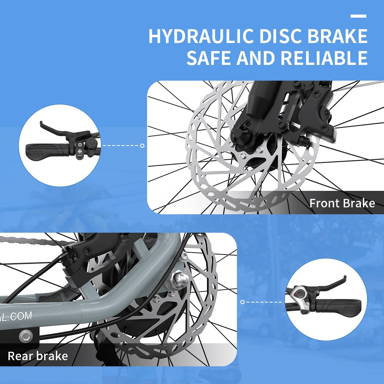 Bicicleta Eléctrica ONESPORT OT05 - Ruedas 27.5'' Motor 250W Batería 36V18.2Ah Autonomía 60KM - Gris