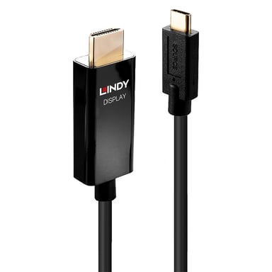 Lindy 43293 câble vidéo et adaptateur 3 m USB Type-C HDMI Type A (Standard) Noir - Neuf