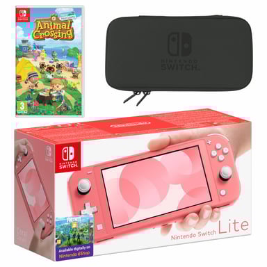 Nintendo Switch Lite Coral Animal Crossing New Horizons Pack NSO 3 months console de jeux portables 14 cm 5.5 32 Go cran tactile Wifi Corail