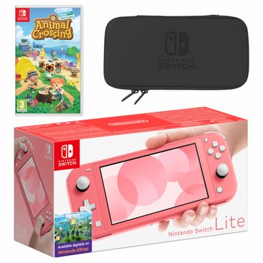 Nintendo Switch Lite (Coral) Animal Crossing: New Horizons Pack + NSO 3 months console de jeux portables 14 cm (5.5'') 32 Go Écran tactile Wifi Corail