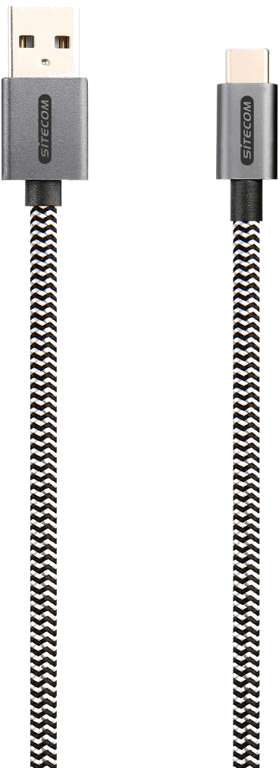 Câble USB 2.0 - USB-A/USB-C Plaqué or Tissus 2,00m CA-033