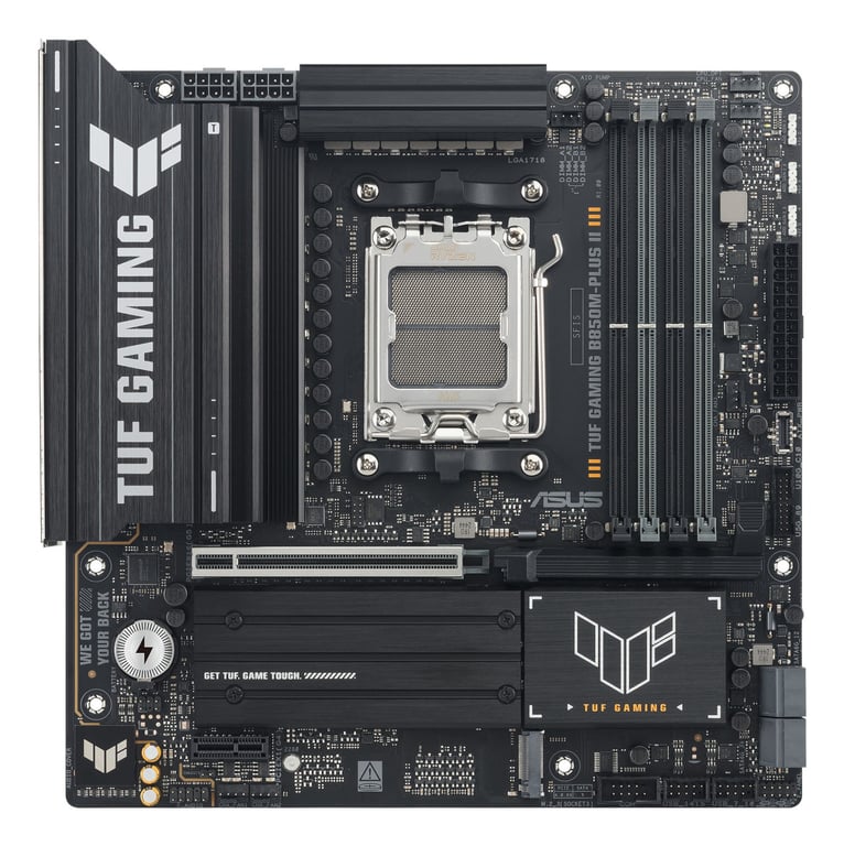 ASUS TUF GAMING B850M PLUS II Carte mère micro ATX Socket AM5 AMD B850 Chipset USB C 3.2 Gen 2x2 USB C 3.2 Gen2 USB 3.2 Gen 2 USB 3.2 Gen 1 2.5 Gigabit LAN carte graphique... - vue 3