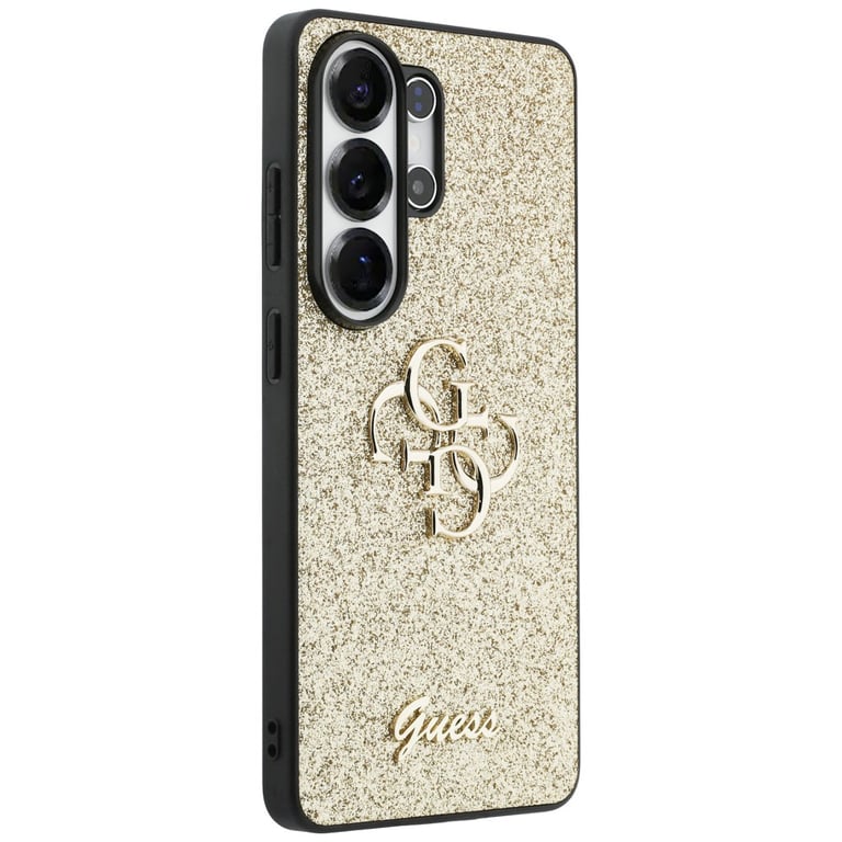 Guess Étui Fixed Glitter Big 4G Metal Logo pour Samsung Galaxy S26 Ultra Jaune - vue 4
