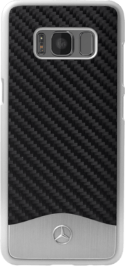 Mercedes-Benz Wave V Coque en carbone véritable et aluminium pour Samsung Galaxy S8, Noir