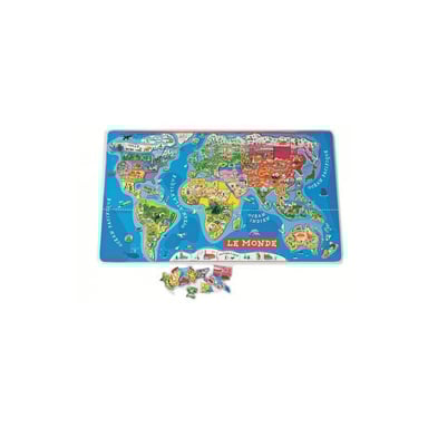 Mundo magnético Puzzle de madera - 92 piezas educativas