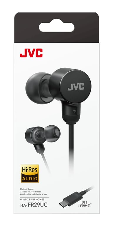 JVC HA FR29UC B Casque filaire USB de type C léger et confortable audio haute résolution microphone et contrôle du volume certifié IPX2 convertisseur DA minimise le bruit et la dégradation du son - vue 9
