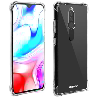 Moozy Coque en silicone anti-choc pour Xiaomi Redmi 8 - Coque de téléphone transparente et transparente en TPU souple