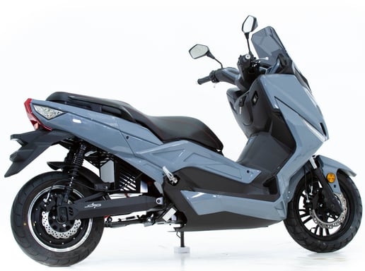 Leo90 - Scooter électrique 125cc - moteur 5100 W - 2 batteries 72V 50Ah, gris acier