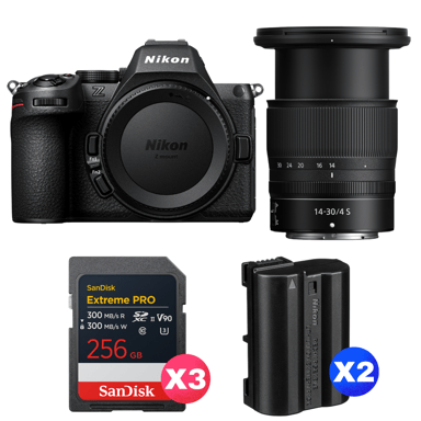 Appareil photo hybride Nikon Z5 II + 14-30mm f/4 S + 3 SanDisk 256GB Extreme PRO UHS-II + 2 Nikon EN-EL15c + Ebook ''20 astuces pour des images qui claquent''
