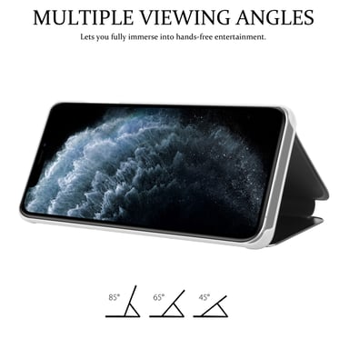 Coque pour Apple iPhone 11 PRO en AGATE ARGENT Clear View Housse de protection Étui de protection miroir avec fonction de support Protection à 360 degrés