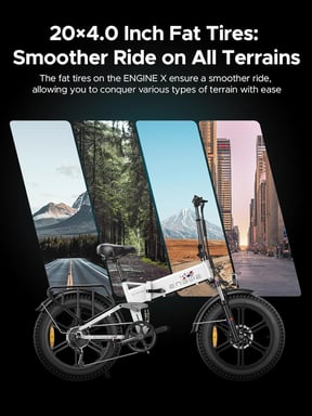 Vélo électrique pliable ENGWE ENGINE X 20'' pour adultes, batterie au lithium 48 V 13 Ah, 7 vitesses, suspension complète-Rouge