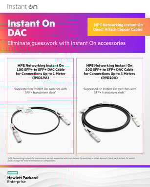 HPE Aruba Networking Networking Instant On 10G SFP+ to SFP+ 1m Direct Attach Copper Cable