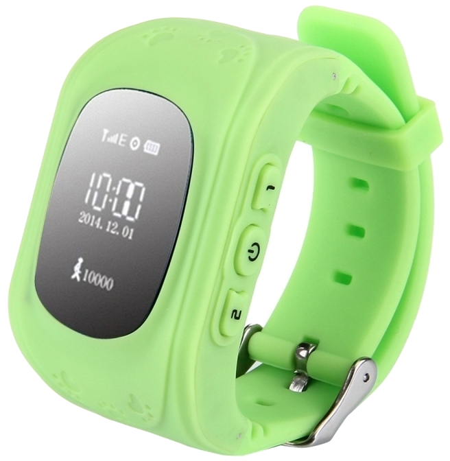 Montre Traceur GPS Android Iphone Localisation Enfant Sos Alarme Appel Vert Plastiques ABS + Silice 