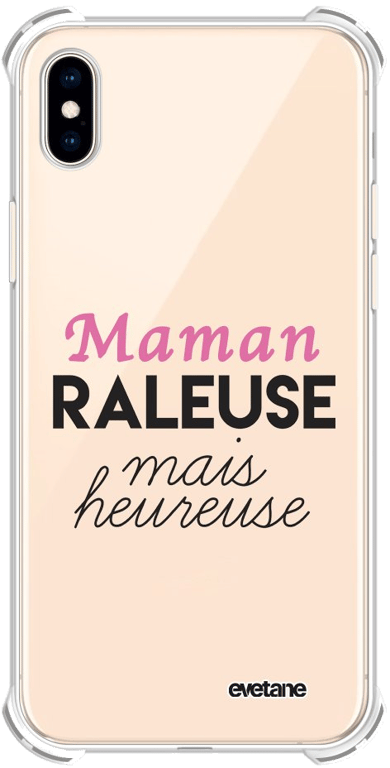Evetane Coque Apple iPhone Xs Max anti-choc souple angles renforcés transparente Motif Maman raleuse