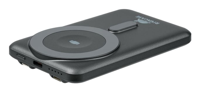 Rivacase VA2607 batería externa Polímero de litio 5000 mAh Cargador inalámbrico Negro, Gris