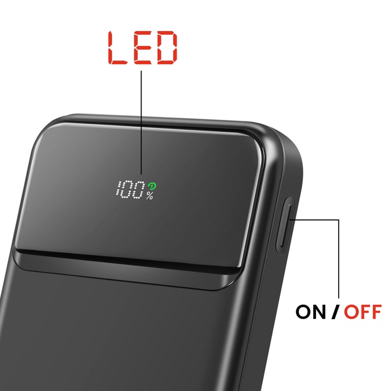 Batterie Externe 10000mAh avec USB C et 2 USB Écran LED Compacte Neuf - vue 3