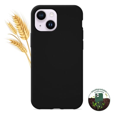 Coque silicone unie Biodégradable Noir compatible Apple iPhone 14