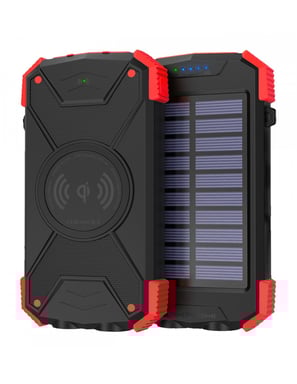 Altadif ALTPB10WIRLSOLAR Power Bank 10000 mAh Ricarica senza fili Nero, Rosso