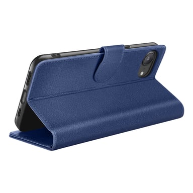 Étui Portefeuille pour iPhone 16e Support et Languette Magnétique Bleu nuit