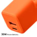 Chargeur Secteur Rapide USB-A 18W QC / USB-C 30W PD Compact GaN Orange