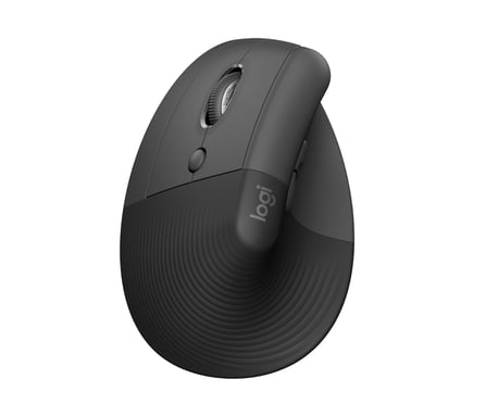 Logitech Lift Left Ratón inalámbrico vertical ergonómico para zurdos, Bluetooth o receptor USB Logi Bolt, silencioso