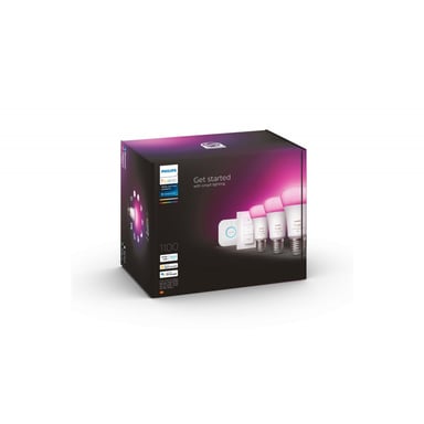 PHILIPS Hue White & Color Ambiance - Kit de démarrage E27 x3 et télécommande Hue