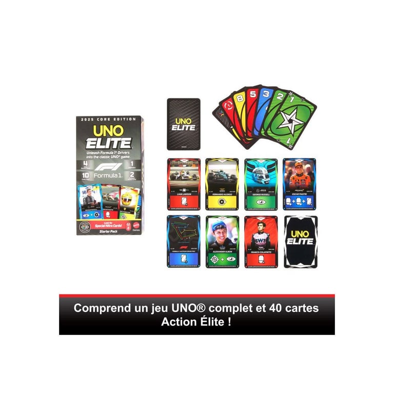 Games Mattel Uno Élite Formule 1 Édition Standard 2025 - vue 8