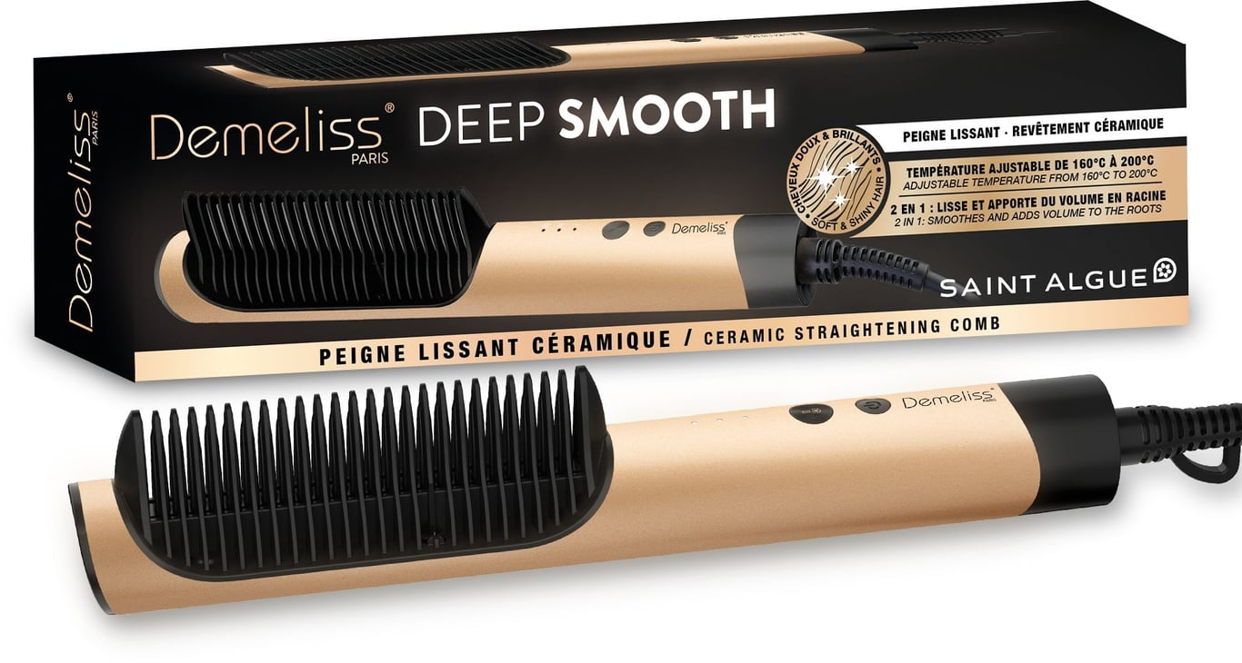 Peigne lissant Demeliss DEEP & SMOOTH 3 températures Gold Neuf - vue 2