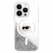 Étui Karl Lagerfeld pour iPhone 16 Pro 6.3'' étui rigide transparent Liquid Glitter Karl Head Magsafe