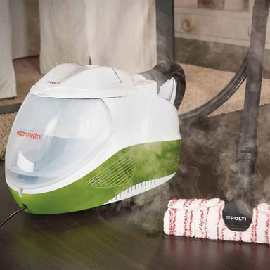 Polti Vaporetto Lecoaspira FAV80 Turbo Intelligence Limpiador a vapor trineo 1,8 L 2450 W Verde, Blanco