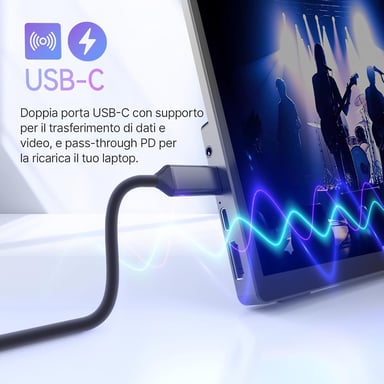 Moniteur Portable MINIX 16'' FHD 1200P, IPS, Écran Tactile, USB-C, HDMI, Stéréo, Protection des Yeux, Sans Clignotement, Filtre de Lumière Bleue