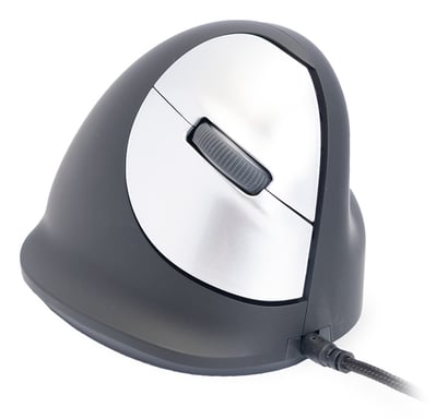 R-Go Tools HE Mouse Mouse ergonomico R-Go HE Break con software di pausa, contagocce, grande (lunghezza della mano > 185 mm), con cavo, nero