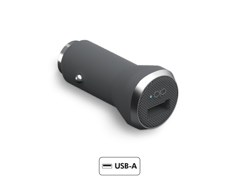 USB A 2.4A IC Cargador inteligente para coche con garantía de por vida Force Power Gris