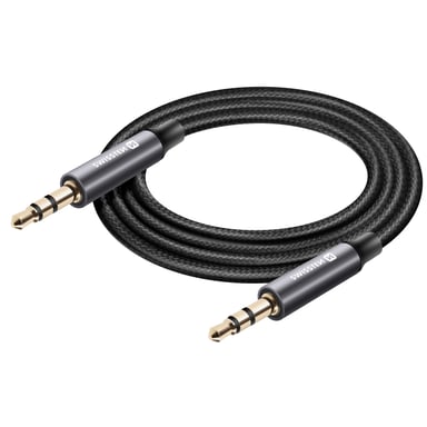 Cavo aux Jack 3.5 mm a Jack 3.5 mm Nylon 1.5m Nero