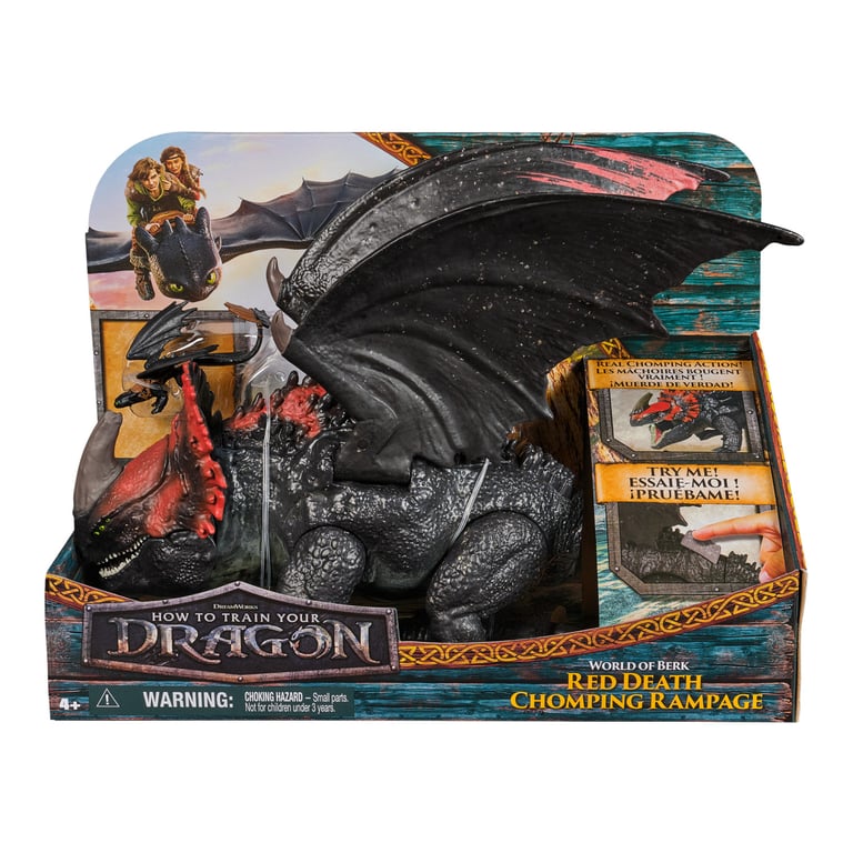 How to train your dragon DreamWorks Dragons Le monde de Beurk : mâchoire articulée de Death jouet dragon de 28 cm avec figurine Toothless exclusive à partir de Neuf