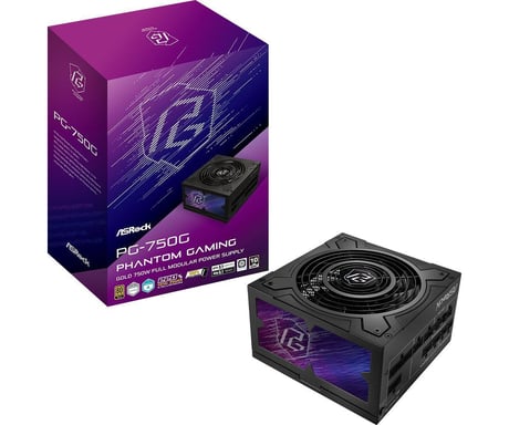 Asrock Phantom Gaming PG-750G fuente de alimentación para ordenador 750 W 20+4 pin ATX ATX Negra (ASRock Phantom Gaming PG-750G 750W A)