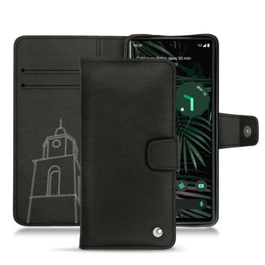 Housse cuir Google Pixel 6 Pro -  - Noir - Cuir lisse premium